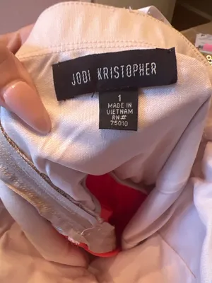 Jodi Kristopher Strapless Sequin Bodice Red Chiffon Dress S thumbnail 7