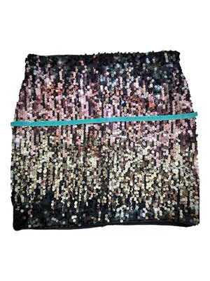 SHEIN Sequined Ombre Mini Skirt in Pink and Gold thumbnail 2