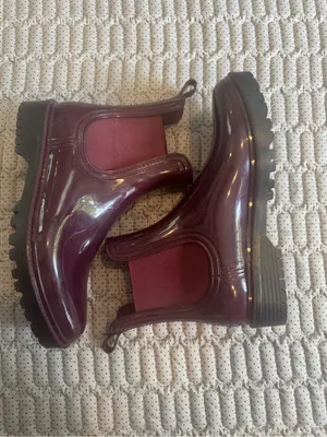 Xappeal Glossy Plum Chelsea Rain Booties thumbnail 2
