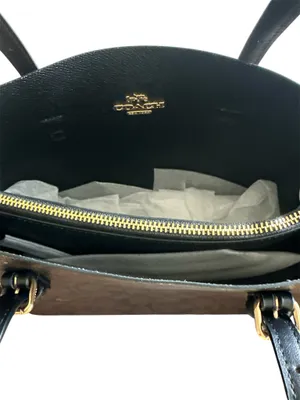 Coach Mollie Tote 25 in Signature Canvas Walnut Black CV965 Crossbody thumbnail 7