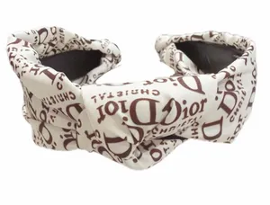 Source Unknown NWOT Fashion Headband Cream “D” Prints thumbnail 1