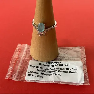 Bomb Party RBP7448 “Something About Us” Topaz/Quartz on Rhodium Size 9 Ring NWT thumbnail 4
