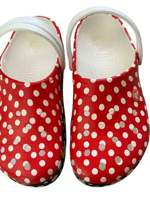 Crocs x-Disney crocband Minnie Mouse polka dot clogs women’s size 7 red white thumbnail 5