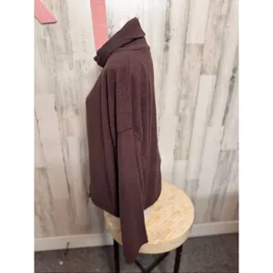 Aerie Plum Maroon Sherpa Fleece Cowl Neck Pullover Women’s XL thumbnail 7