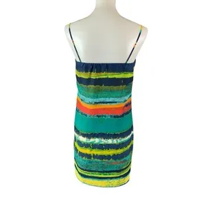 Rachel Rachel‎ Roy Multicolor Striped Asymmetrical Draped Dress Medium thumbnail 4