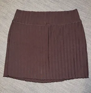 Aerie Ribbed Mini Skirt in Dark Brown offline large stretch casual neutral thumbnail 1