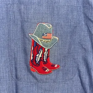 80s 90s vintage western cowboy cowgirl rodeo patriotic blouse shirt set thumbnail 4