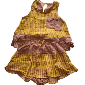 NWOT Free People Annabelle Set in Brown 2Pcs Set Top Bottom Yellow thumbnail 11