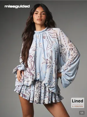 Missguided Paisley Print Mini Dress thumbnail 1