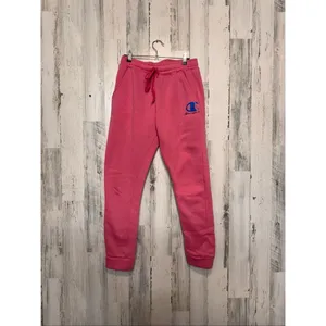 Champion Pink Fleece Jogger Sweatpants Women's Medium thumbnail 2