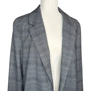 Hollister XL Navy Houndstooth‎ Plaid Open Front Sweater Blazer Jacket Academia thumbnail 3