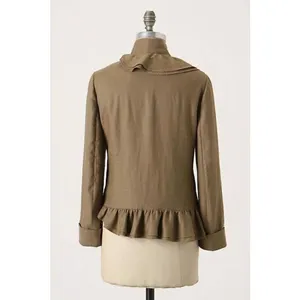 ✨Anthropologie RUFFIAN MISE SCENE Sz 4 Jacket Coat Ruffle Linen Silk✨ thumbnail 3