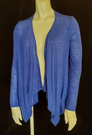 American Eagle Outfitters Blue & White Cardigan (XS) thumbnail 1