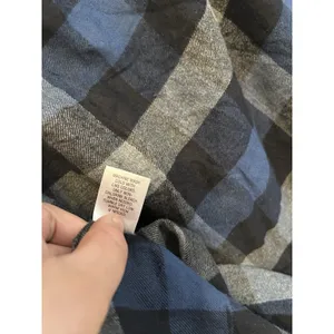 NWT S/M Urban‎ Renewal Blue Plaid Off The Shoulder Button Front Flannel Top thumbnail 8