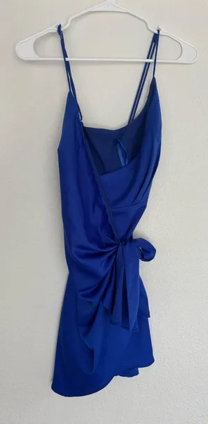 Hello Molly “If the Gown Fits” Blue Wrap Dress thumbnail 3