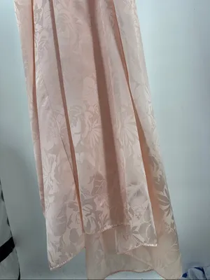 Neiman Marcus Mary McFadden light pink Ribbed Bodice Floral Slip Chemise nighty thumbnail 5