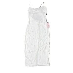 Midnight Doll White Pearl Beaded Midi Dress Small Open Back Rush Birthday thumbnail 4