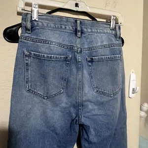 Pacsun Women's Blue Jeans size 24 Ultra High Rise Slim patchwork crop raw‎ hem thumbnail 7