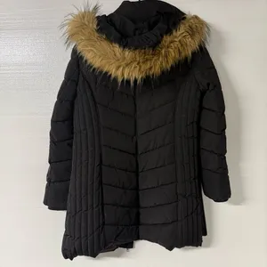 Tommy Hilfiger Coat Puffer Down Women XL Black Full Zip Faux Fur Hooded Long thumbnail 8