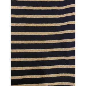 Lauren Ralph Lauren‎ Petite Holiday Long Sleeve Sparkle Gold Black Stripe Top PL thumbnail 7