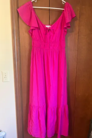 Nine West Fuschia Tiered Maxi Dress thumbnail 1