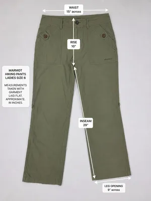 Marmot Womens Roll Tab Hiking Pants Size 6 Green Convertible Outdoor Trail thumbnail 3