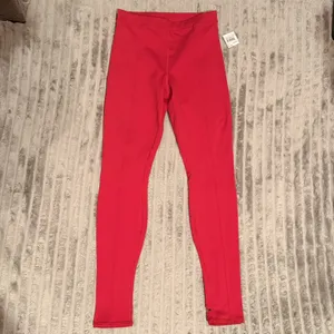 Alo Yoga High-Waist Airbrush Leggings Cherry Red Split Hem Size Medium thumbnail 2