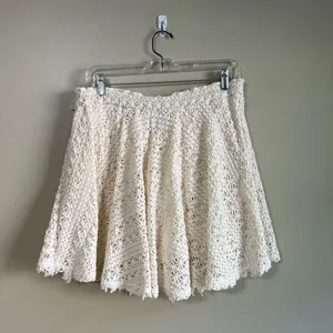 NWT free people‎ beach circle town ivory crochet skirt L thumbnail 6
