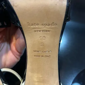 Kate Spade New York Fresia porcelain patent black platform‎ sandal heels size 10 thumbnail 5