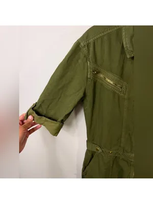 Free People Isla Flight Utility Roll-Up Sleeve Zipper Romper Size 4 thumbnail 4