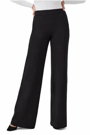 Spanx Wide Leg High Waisted Black Pant Career Dress Pant Stretch Sz XS NEW $158 thumbnail 1