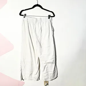 Dash‎ Linen Blend Pants Women's Medium Wide Leg Cropped Beach Vacation thumbnail 2