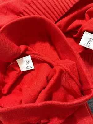 FMB Red Knit Crop Top Wide Leg Pants Set Size S thumbnail 8