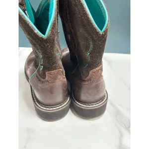 Ariat‎ Fatbaby Brown Leather Turquoise Stitch Western Cowboy Boots Womens 7B thumbnail 3
