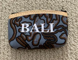 Target Blue & Brown 'BALI' Small Zipper Coin Pouch Wallet thumbnail 1