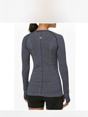 Lululemon run swiftly gray black long sleeve top 8 thumbnail 2