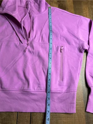 Old Navy Active Women's Medium Purple Quarter Zip Crop Sweatshirt Zipper Pockets thumbnail 7