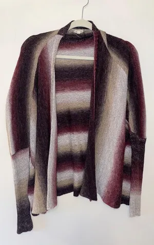 Eyeshadow Dark Purple Striped Cardigan thumbnail 1