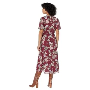 TOMMY BAHAMA Painted Petal Midi Floral Dress Metallic Embellished Beads X-Small thumbnail 15