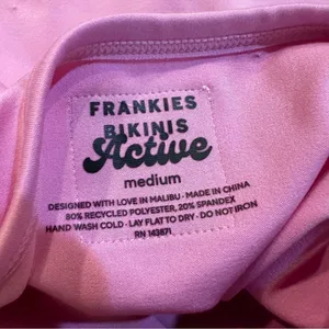 Frankie's Bikinis Pink Zippy Crop Top‎ Baby Tee Size Medium thumbnail 7