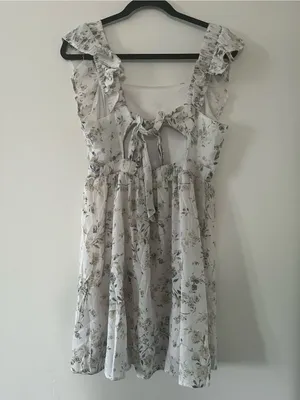 Wallflower White Floral Ruffle Mini Dress Large Cottagecore Coquette Summer thumbnail 4