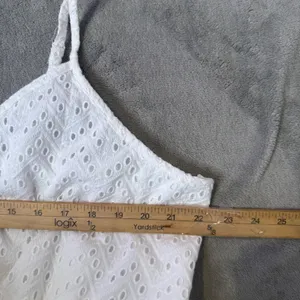 Lane Bryant White Cotton Eyelet Dress Size 24 Cottagecore‎ Coastal Embroidered thumbnail 9