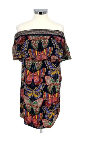 Trina Turk Resort Welton Butterfly Off-Shoulder Dress Multicolor Size Medium thumbnail 1