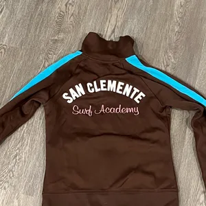 Hollister San Clemente Surf Academy Brown Poly Zip Front Jacket Size Small thumbnail 5