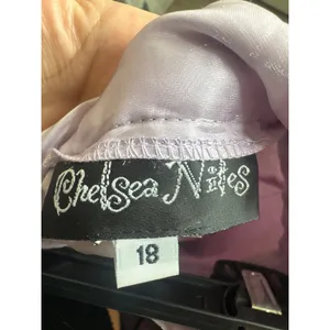 Vintage 90s Chelsea Nites Purple Sheer Overlay Maxi Skirt Formal Plus Size 18 thumbnail 4