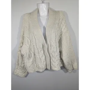 Zara Wool Blend Chunky Cream Button Down Oversized Cozy Cardigan Women's‎ Medium thumbnail 2