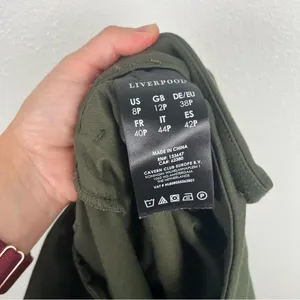 Liverpool Straight Leg Flat Front Trousers Olive Sz‎ 8 thumbnail 6
