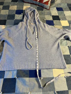 SO Brand Chenille Hooded Pullover Sweater - Soft Blue Gray XXL thumbnail 3