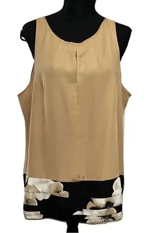 New York and Company Beige Sleeveless Top(Size XL) thumbnail 1