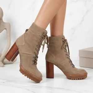 NEW Vince Camuto Emebrila Suede Platform Lug Sole Block Heel Combat Boots 10 thumbnail 2